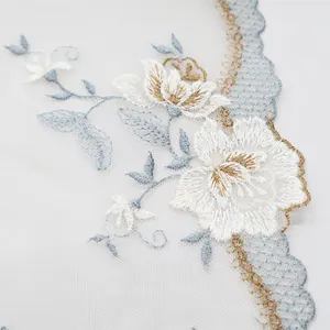 优雅的花朵图案设计19厘米刺绣内衣蕾丝装饰
