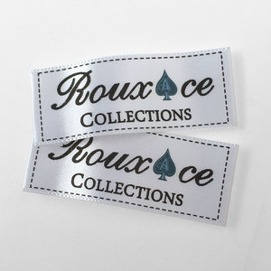 Etiquettes de col en Satin imprimées, vente en gros, vêtements avec votre <span class=keywords><strong>propre</strong></span> marque, chinois - Product Image 4