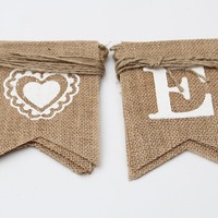 Tissu toile de jute bannière Triangle fanion drapeau lin bruant guirlande banderoles Art déco Design pour accrocher dans anniversaire bébé douche