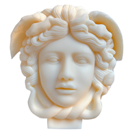 Moule à bougie en silicone pour sculpture grecque, corps, visage, serpent, cheveux, figurine, cire, buste de Méduse, moule à bougie