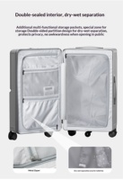 Valise trolley rigide ultra-légère de 20 pouces à grande capacité extensible avec roulettes pivotantes à 360 degrés et serrure TSA pour le voyage