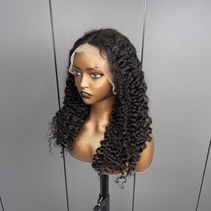 Meikeiko pour Cheveux Vierges Brésiliens Bouclés, Perruque Frontale HD Sans Colle avec Cordon de Serrage, Pré-épilée, Couleur Noire Bouclée - Product Image 2