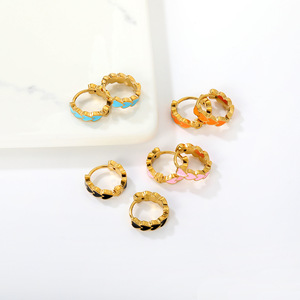 Huggie <b>Earrings</b> Heart Shape Zinc Alloy <b>Stud</b> <b>Earrings</b> For Women Fashion Jewelry - Product Image 1