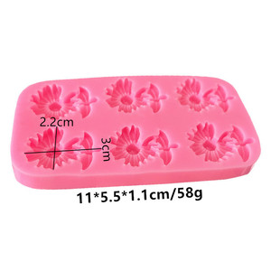 Moldes de Silicona para Decoración de Pasteles y Fondant, Forma Rectangular 3D, 6 Diseños Clásicos de Girasoles - Product Image 2