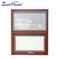 Louvre interne Superhouse Grain Finish pour la protection de la vie privée réglable Fond Euro Auvent Fenêtre avec supérieur fixe