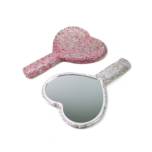 OEM Handheld Bling Diamond <strong>Rhinestone</strong> Lash Makeup Mirror Heart Shape Crystal Beauty Tool - Product Image 6