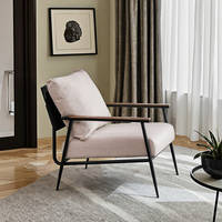 Chaise de canapé simple en bois massif minimaliste moderne nordique pour hôtel pour réception réunion maison d'hôtes chambre salon balcon