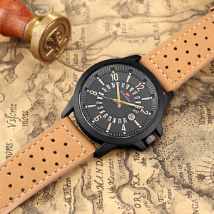 Montre à quartz pour homme avec cadran à roue de calendrier, bracelet en cuir, montre-bracelet de mode pour affaires, étanche et lumineuse - Product Image 5