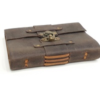 Cuir rustique Antique C-Lock Journal en cuir livre à la main coton papier cahier relié Journal dessin voyage Journal laitier