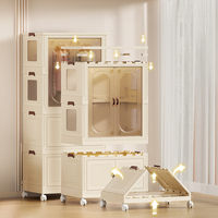 Armoire pliable multifonctionnelle en plastique durable pour enfants, organisateur de vêtements pour chambre, salle de bain et salon