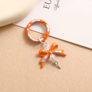 귀여운 나비 펜던트 키체인 DIY 금속 라이트 키체인 만화 스타일 실크스크린 프린팅 - Product Image 5