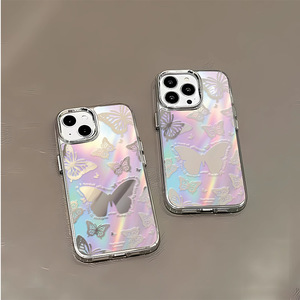 New arrivals Rỗng ra nhỏ tươi Bướm điện thoại di động Trường hợp đầy màu sắc Laser điện thoại di động trường hợp trong kho - Product Image 3