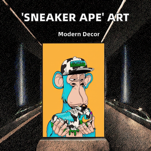 <span class=keywords><strong>Affiche</strong></span> vintage «Sneaker Ape», art mural auto-adhésif de style art déco pour chambre à coucher, bar club, sans cadre, impression d'art en papier kraft - Product Image 2