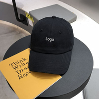 Topi Baseball 6 Panel Model Dad Hat Profil Rendah Tanpa Struktur, Bahan Katun Polos, Pinggiran Melengkung, Custom OEM