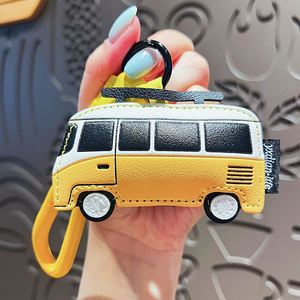 Creative Cartoon <b>Leather</b> Eco-friendly <b>Keychain</b> Cute Airplane Bus High-end Bag Pendant Small Gift - Product Image 6