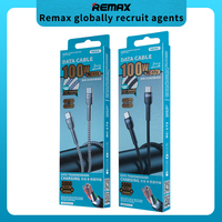 Remax RC-172 Usb 1M Pd Pengisian Daya Cepat Aksesoris Ponsel Charger 100W Kabel Tipe C Kepang