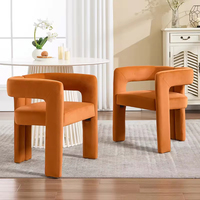 Chaise de salle à manger rembourrée, chaise à accoudoirs avec dossier incurvé moderne, chaise d'appoint en tissu pour restaurant, café, hôtel, usage domestique