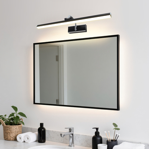 Lámpara de espejo LED de pared de 12W y 62CM, accesorios de iluminación para baño, color negro, luz frontal para espejo LED/luz de tocador/luz de maquillaje - Product Image 5