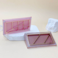 Palette de fards à paupières cosmétiques rectangulaire magnétique rotative à 7 couleurs, en plastique ABS écologique de 3 mm d'épaisseur, imprimée en sérigraphie