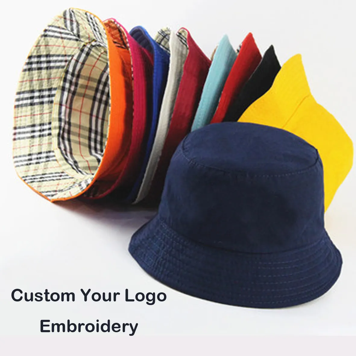 wholesale cotton visor sun customized custom logo embroidery bucket hat fisherman custom designed women bucket hat