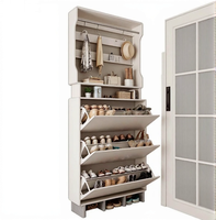 Meuble à chaussures moderne minimaliste ultra-fin à trois niveaux, élégant et simple, pour l'entrée de la maison