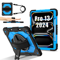 Étui antichoc blindé pour iPad Pro 13 M5 2025 M4 2024 avec support pour stylet, support rotatif à 360°, dragonne et bandoulière, pour enfants, OEM ODM