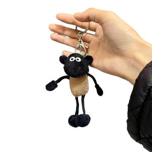 2025 nueva nariz oveja Animal relleno llavero de peluche Super suave Animal de granja llavero de felpa peluche oveja encanto llavero lindo - Product Image 1