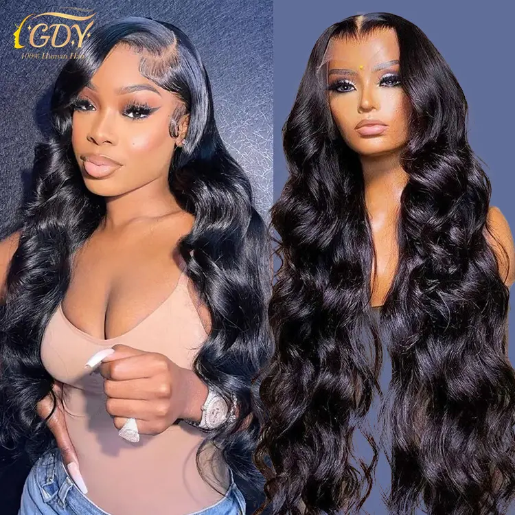 GDYhair Wholesale Raw Virgin human hair body wave 40 inch wig Brazilian Hair Hd Lace Frontal Wigs For Black Women