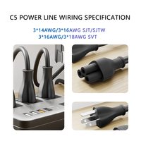 Prise US 3 broches 18AWG utilisation sur ordinateur cuisinière électrique bouilloire cordon d'alimentation ca rallonge fil de câble de prise