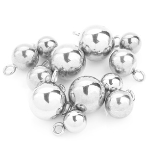 Stainless Steel Welded <b>Bead</b> Chain End Pendant <b>Beads</b> Round Solid Loose <b>Beads</b> DIY Jewelry Accessories Glossy Metal <b>Beads</b> - Product Image 5