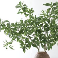 Plante artificielle à feuilles vertes longues de type Japonica, toucher réaliste, simulation de verdure pour la décoration de bureau et de maison de style nordique