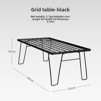 Table de barbecue en plein air, table basse, table en fer, plateau d'égouttement, table à grille, table pliante en filet, table de camping en bambou