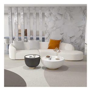 Set di divani componibili in velluto di lusso moderno nuovo Design arredamento per la casa confortevole curva Live Room mobili in legno - Product Image 1