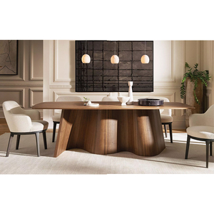 Meubles de salle à manger de luxe, <span class=keywords><strong>table</strong></span> à manger rectangulaire en bois massif avec base lourde - Product Image 6