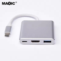 Magelei Venta caliente OEM precio barato USB C a HDMI 4K USB3.0 PD 3 en 1 Hub tipo C 3 en 1 Adaptador para PC portátil soporte PD 100W
