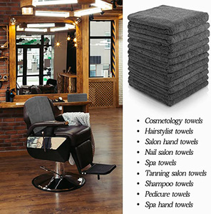 Venta al por mayor logotipo personalizado bordado gimnasio negro blanco microfibra fuerte absorbente salón spa deporte personalizar toalla - Product Image 6