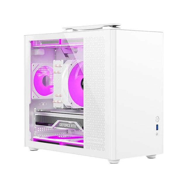 New Mini ATX Mid Tower Gaming Computer Case with RGB Lighting 0.8mm SPCC Steel Construction Tempered Glass Side Panel