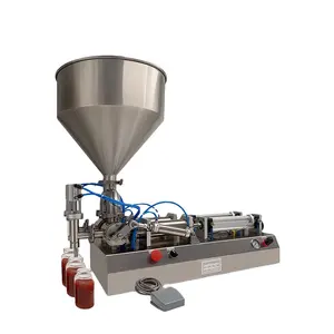 Fast Delivery Double Heads Semi Auto High Viscosity Paste Sauce Filling Machine 1 L For Glass Bottle