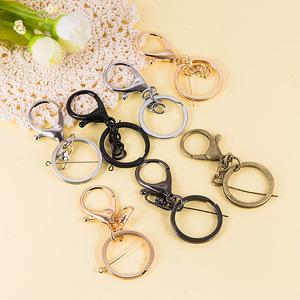 Metal Keychain Lobster Clasp 33mm Round Fashion <b>Key</b> <b>Ring</b> Hard Wearing Keychain <b>Accessories</b> Wholesale - Product Image 1