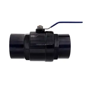 Fabrik schnelle lieferung anpassen astm din standard schwarz farbe kunststoff pvc ball ventil 1.5 zoll
