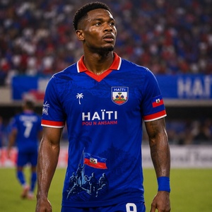 เสื้อยืดลายธงชาติเฮติ ปี 2026 เสื้อทีมชาติทีมโลกแบบกำหนดเอง เสื้อยืดแท้ เสื้อฟุตบอล สำหรับผู้ชายและผู้<span class=keywords><strong>หญิง</strong></span> - Product Image 1