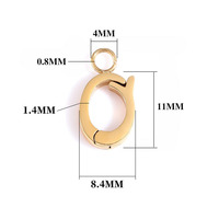 Fermoirs à ressort ovales universels en acier inoxydable YML&316L, anneaux de jonction plaqués or 18K PVD et argent pour la fabrication de bijoux DIY