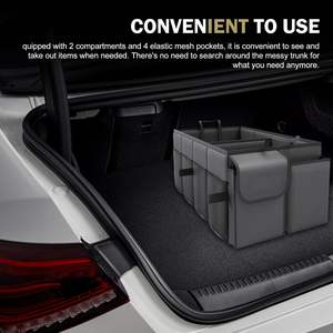 Organizador de Almacenamiento Plegable para Auto, <span class=keywords><strong>Bolsa</strong></span> Organizadora Multicompartimentos para Camioneta y Accesorios de Auto con Correas Ajustables - Product Image 5