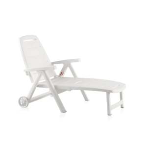 Lettino Prendisole Pieghevole Antibes con Schienale Regolabile e Ruote per Spiaggia, Terrazza e Piscina - Product Image 2