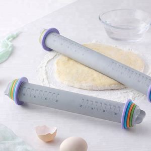 Wholesale Home Baking <b>Tools</b> 8 Inch 12 Inch Plastic Thickened Adjustable <b>Rolling</b> Pins With Silicone Removable Rings - Product Image 1