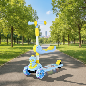 Nuovo Modello Mishore Monopattino 3-in-<span class=keywords><strong>1</strong></span> per Bambini, Pieghevole per Uso Esterno, Struttura in Plastica, Sedile Regolabile in Altezza, Avvio con Un Solo Pulsante - Product Image 3