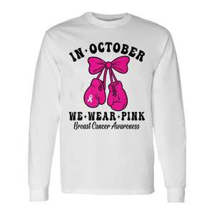 En octubre usamos camisetas rosas de manga larga para la concienciación sobre el cáncer de mama - Product Image 1