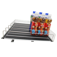 Mini réfrigérateur métallique réfrigérateurs étagère système de gestion supermarché support avec bouteille boisson étagère poussoir boisson caisse étagère