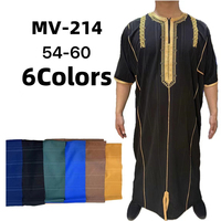 CCY Caftan Marocain Brodé à Rayures Meilleure Vente Vêtement Musulman Traditionnel Tissu Lumineux Prier Qamis à Manches Courtes