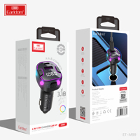 Transmisor MP3 Earldom con Bluetooth 5.0, Kit para Auto, Transmisor FM USB, Cargador Bluetooth APE para Teléfono, Encendedor de Cigarrillos